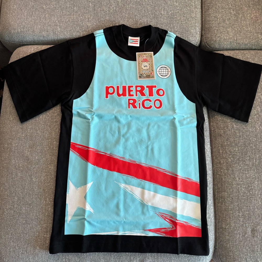 Bad Bunny Puerto Rico Unisex Shirt - Black and Light Blue